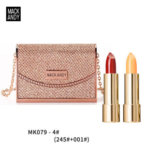 lipstick with handbag case black gold