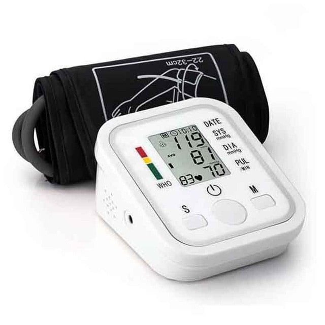 Automatic sphygmomanometer Digital Up Arm BP Blood Pressure Monitor Heart Beat Rate Pulse Meter machine Tonometer pulsometer