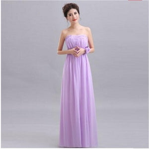 QNZL70Z#Halter neck Lace Up Chiffon Purple Champagne pink Bridesmaid Dresses Long wholesale Custom wedding party dress Flower