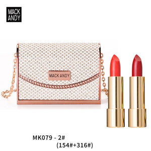 lipstick with handbag case black gold
