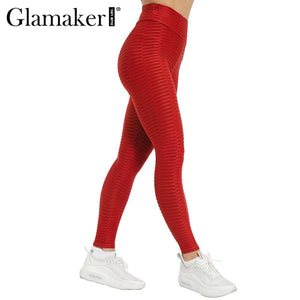 Glamaker Grey high waist sport fitness leggings Women sexy push up bodycon ladies pants capris Work out exercise black jeggings