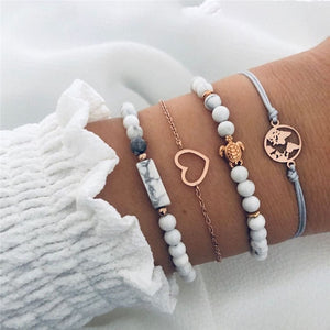 DIEZI Drop Shipping Different Style Elephant Tree Of Life Tassel Chain Bracelet Sets For Women Beaded Bracelets Bangles Jewelry