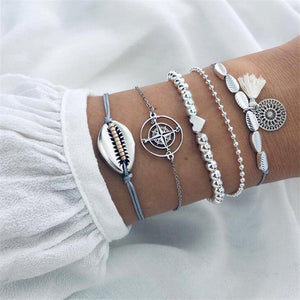 DIEZI Drop Shipping Different Style Elephant Tree Of Life Tassel Chain Bracelet Sets For Women Beaded Bracelets Bangles Jewelry