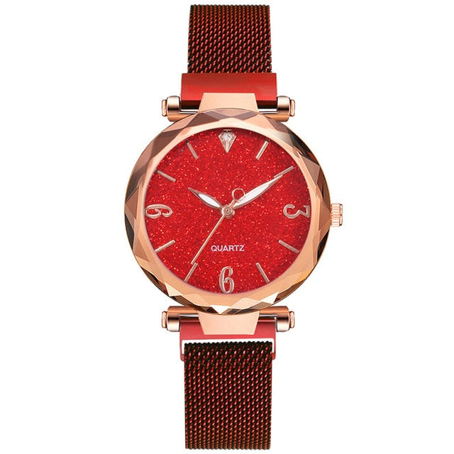 Rose Gold Women Watch 2020 Top Brand Luxury Magnetic Starry Sky Lady Wrist Watch Mesh Female Clock For Dropship relogio feminino