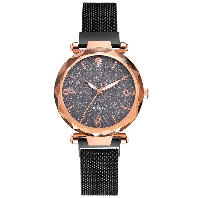 Rose Gold Women Watch 2020 Top Brand Luxury Magnetic Starry Sky Lady Wrist Watch Mesh Female Clock For Dropship relogio feminino