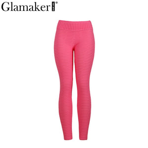 Glamaker Grey high waist sport fitness leggings Women sexy push up bodycon ladies pants capris Work out exercise black jeggings