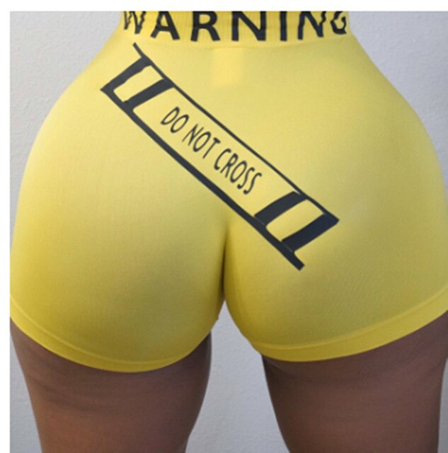 NEW Summer Sexy Women Shorts Letter Print Casual High Waist Short Pants Skinny Slim Sports Daily Shorts Bottom