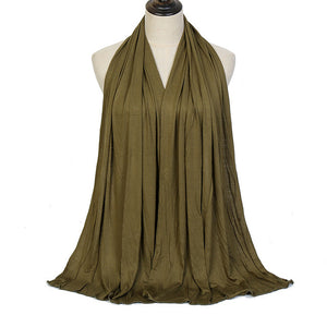 Fashion Modal Cotton Jersey Hijab Scarf Long Muslim Shawl Plain Soft Turban Tie Head Wraps For Women Africa Headband 170x60cm