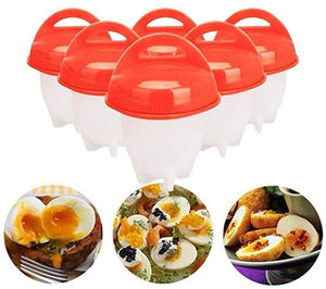 6PCS/Set  Egg Poachers Cooker Silicone Non-stick Egg Boiler Cookers 6 Piece Pack Boiled Eggs Mold Cups Steamer Kitchen Gadgets