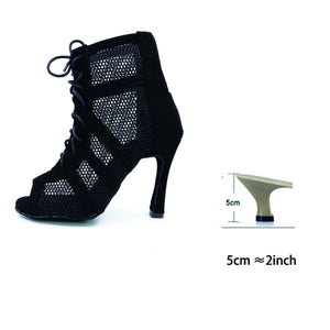 2021 Salsa Argentine Tango Dance Shoes High Quality Suede Leather Sole Dance Booties Bachata Latin Dance Shoes For Women YSW-011