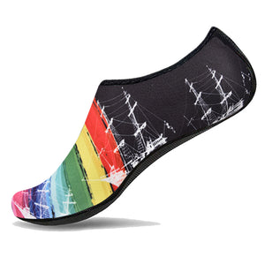 JACKSHIBO Summer Water Shoes Men Swimming Shoes Aqua Beach Socks Big Plus Size Sneaker For Men Striped Colorful zapatos hombre