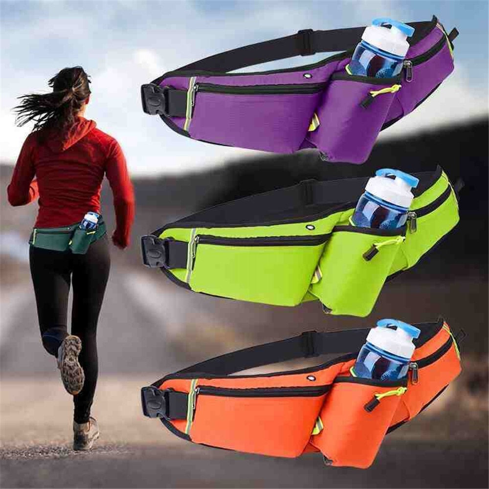 Running Waist Bag Marathon Sports Climbing Hiking Racing Gym Fitness Lightweight Hydration Belt Water Bottle Hip Waist Pack